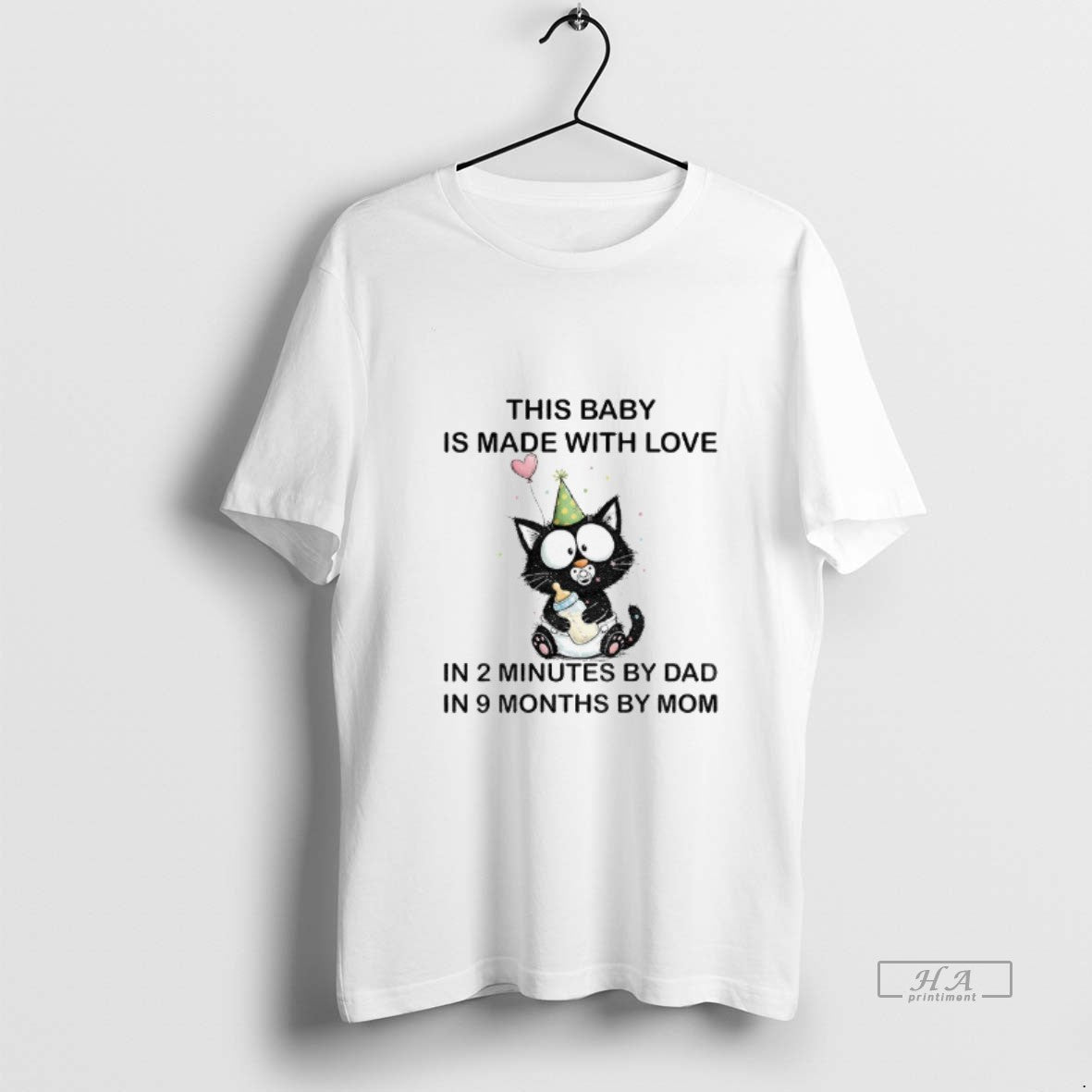 Official Funny Cat This Baby Is Made With Love In 2 Minutes By Dad In T-Shirts, Hoodie, Sweatshirt | WearSparks.com