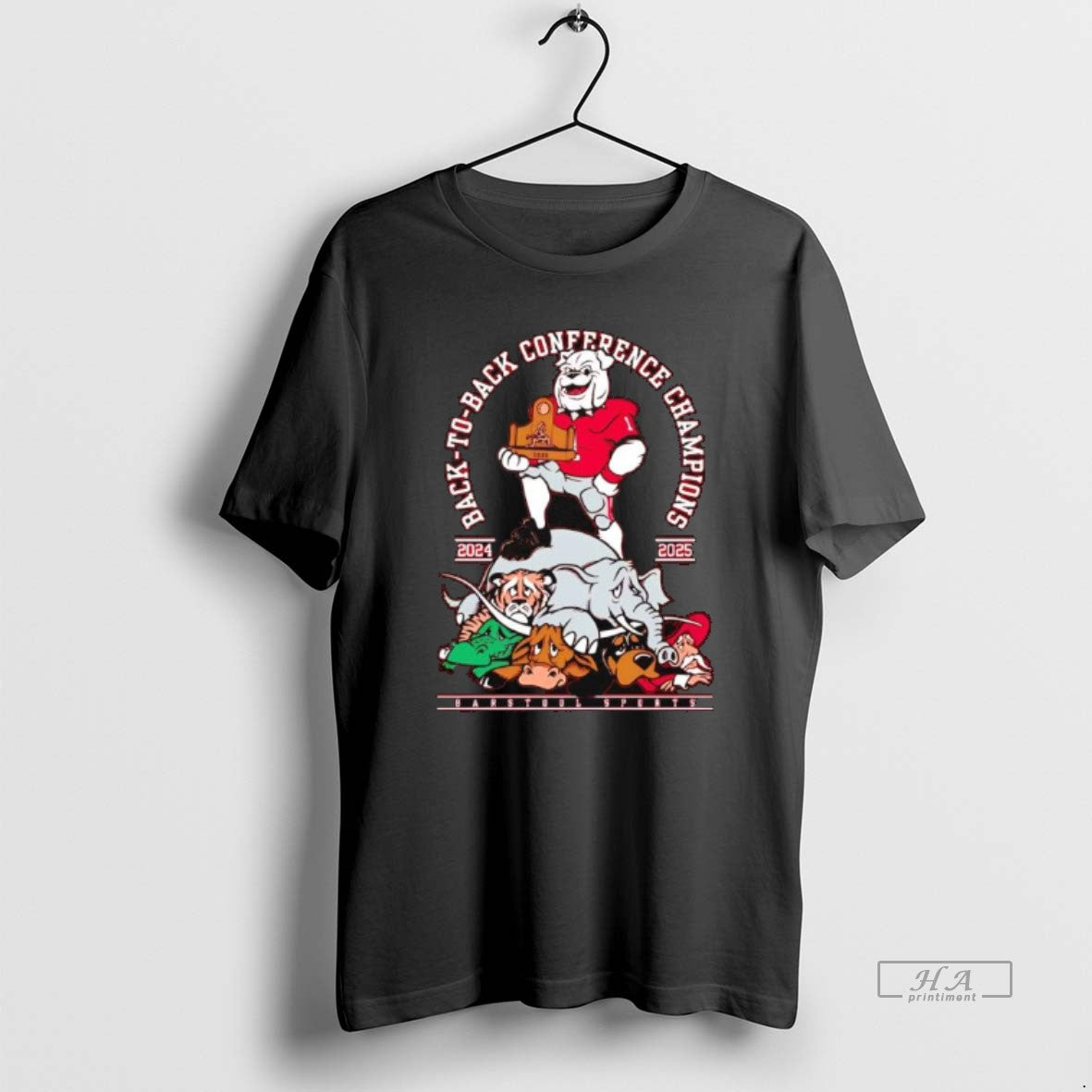 Official Georgia Bulldogs Back To Back Conference Champions 2024 2025 Mascots Graphic T-Shirts, Hoodie, Sweatshirt