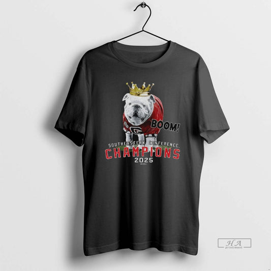Official Georgia Bulldogs Football Uga 2025 Sec Champions Mascot Crown Southeastern Conference T-Shirts, Hoodie, Sweatshirt