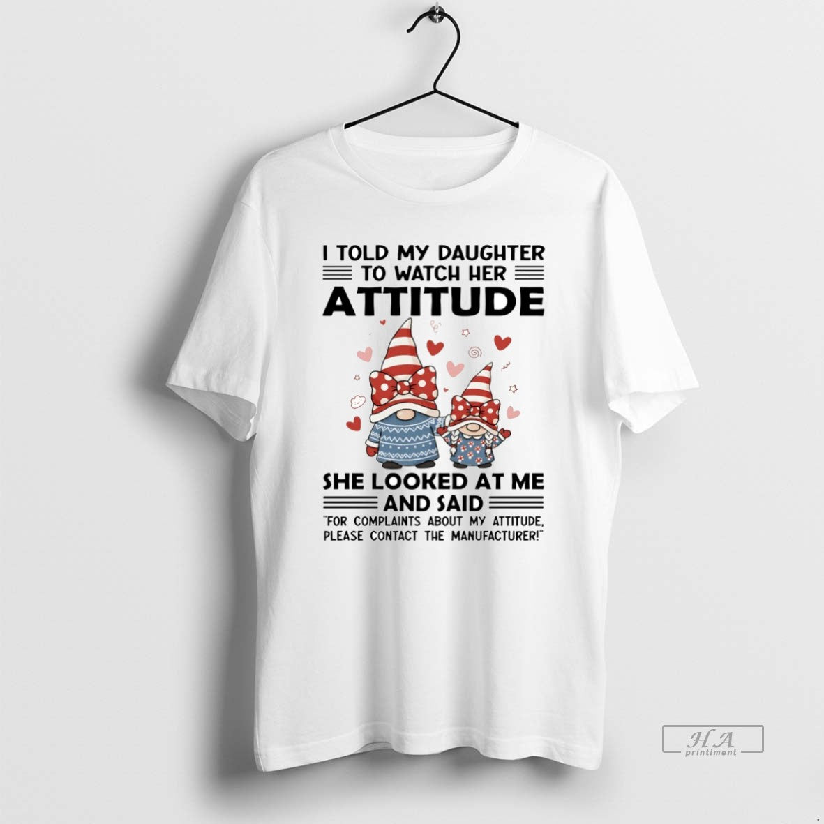 Official Gnome I Told My Daughter To Watch Her Attitude Circle T-Shirts, Hoodie, Sweatshirt | WearSparks.com