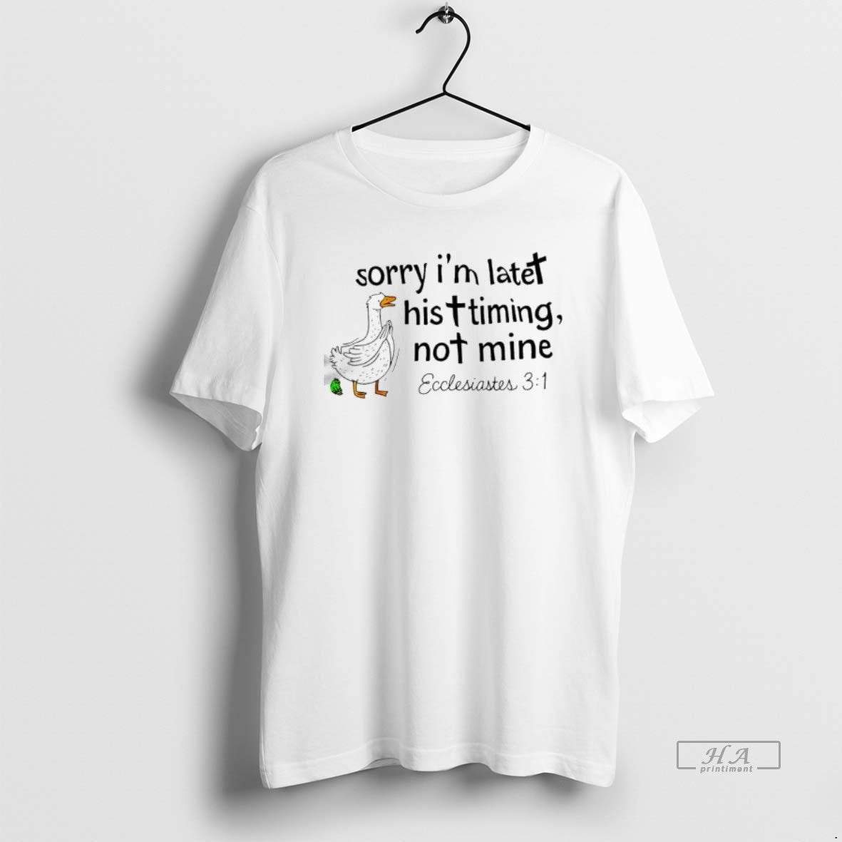 Official Goose And Frog Sorry Im Late His Timing Not Mine Ecclesiastes T-Shirts, Hoodie, Sweatshirt | WearSparks.com
