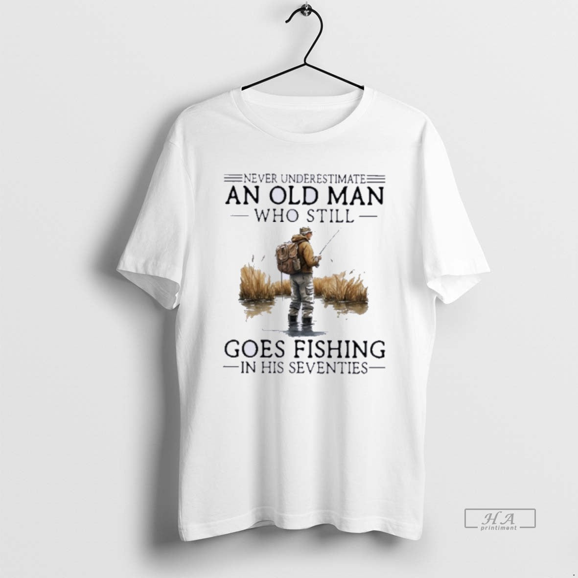 Official Grandpa Never Underestimate Old Man Still Goes Fishing Seventies T-Shirt, Sweatshirt, Hoodie