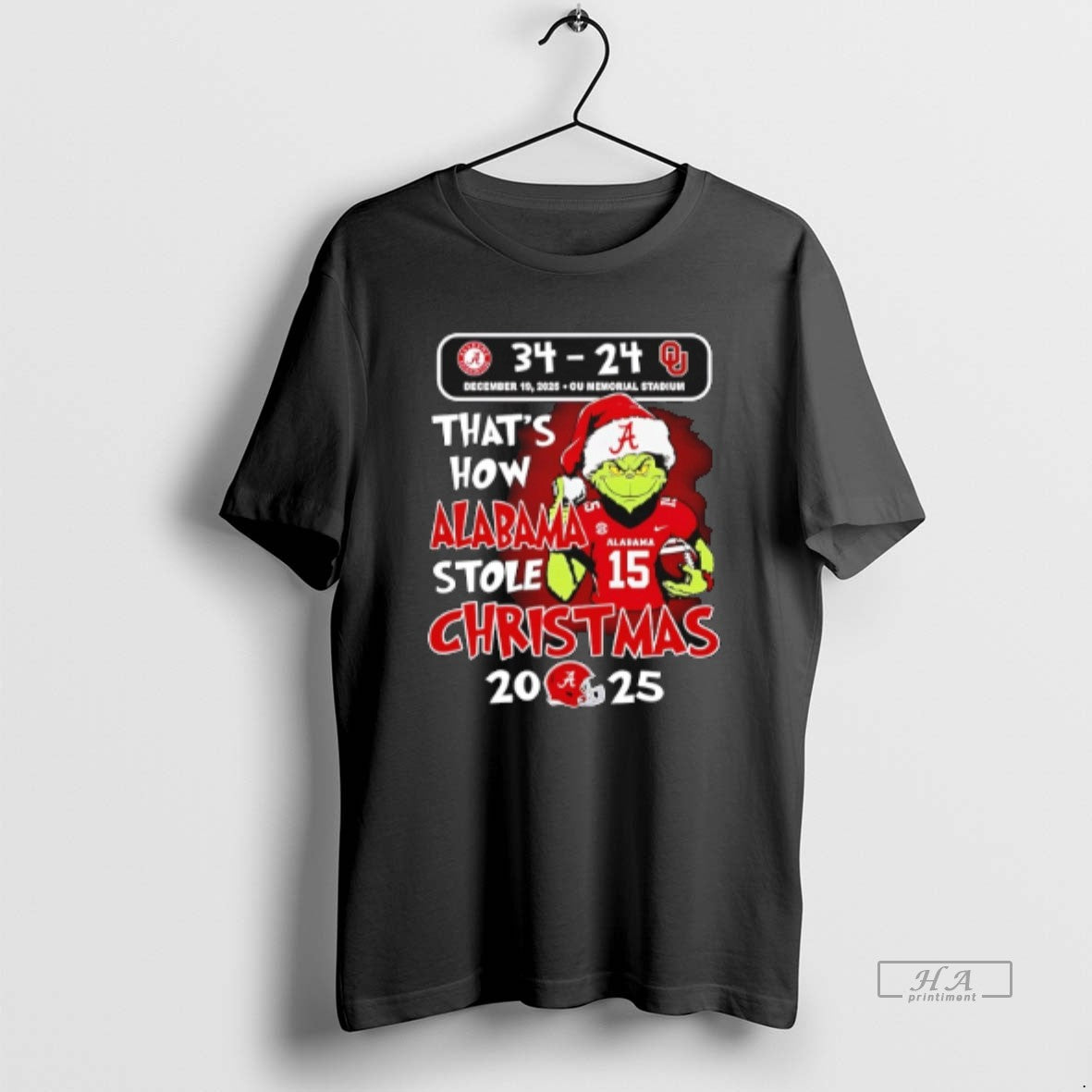 Official Grinch Thats How Alabama Stole Christmas 2025 Alabama 34 24 Sooners T-Shirts, Hoodie, Sweatshirt | WearSparks.com