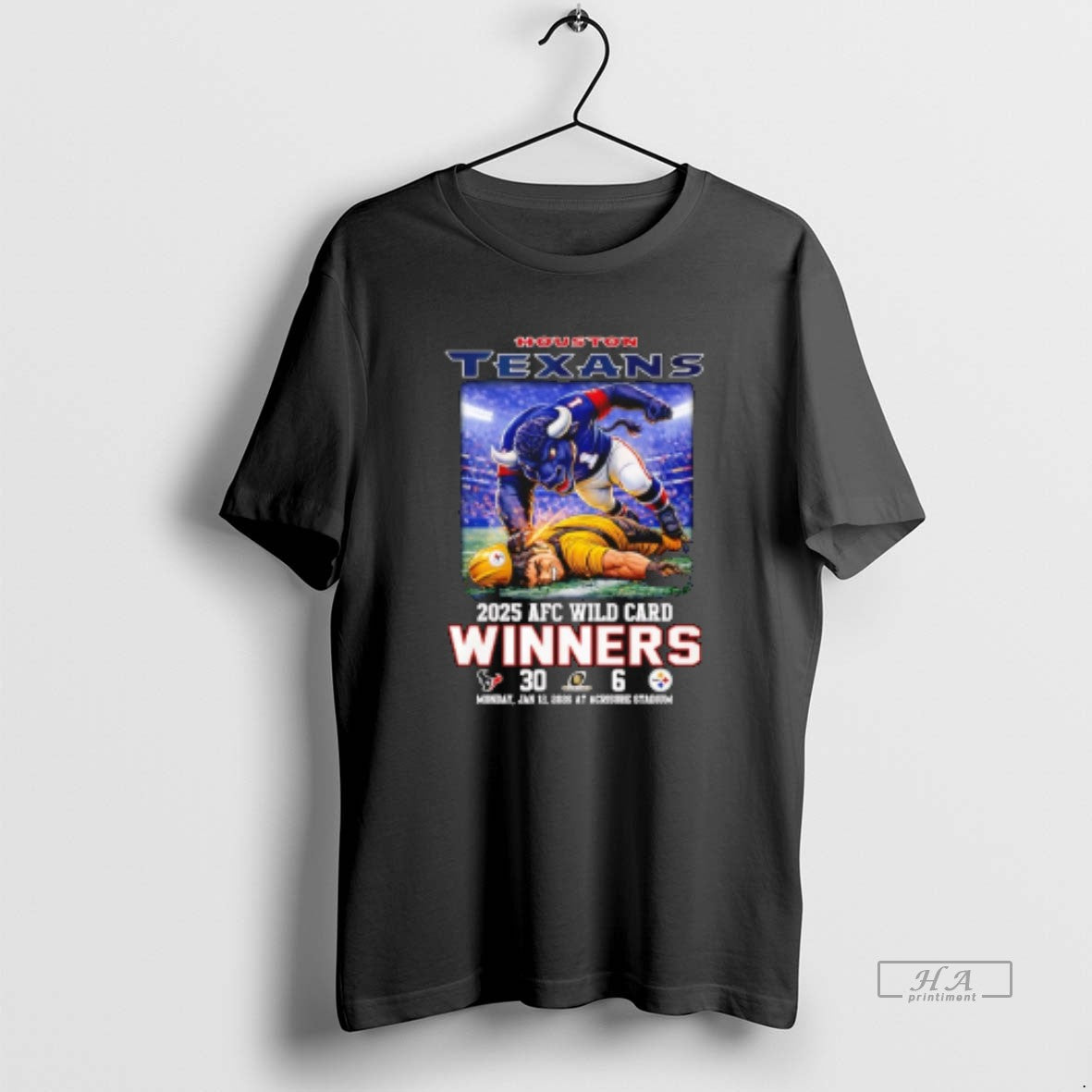 Official Houston Rexans 2025 Afc Wild Card Winners 30 6 Score Mascot T-Shirts, Hoodie, Sweatshirt | WearSparks.com
