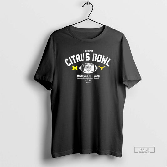 Official Michigan Vs Texas Orlando 2025 Cheez It Citrus Bowl Game Camping World Stadium T-Shirts, Hoodie, Sweatshirt