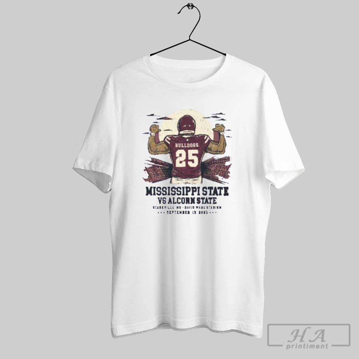 Official Mississippi State Bulldogs Vs Alcorn State Braves Game Day 2025 T