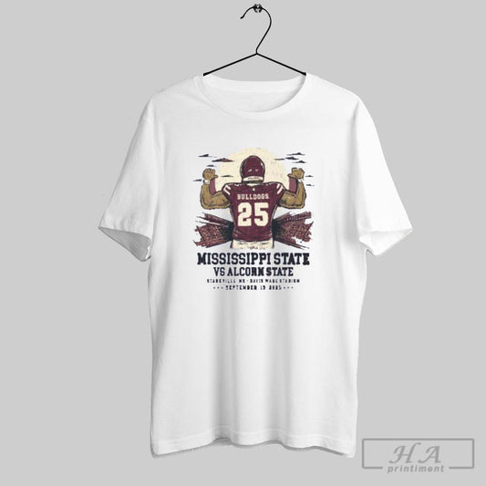 Official Mississippi State Bulldogs Vs Alcorn State Braves Game Day 2025 T