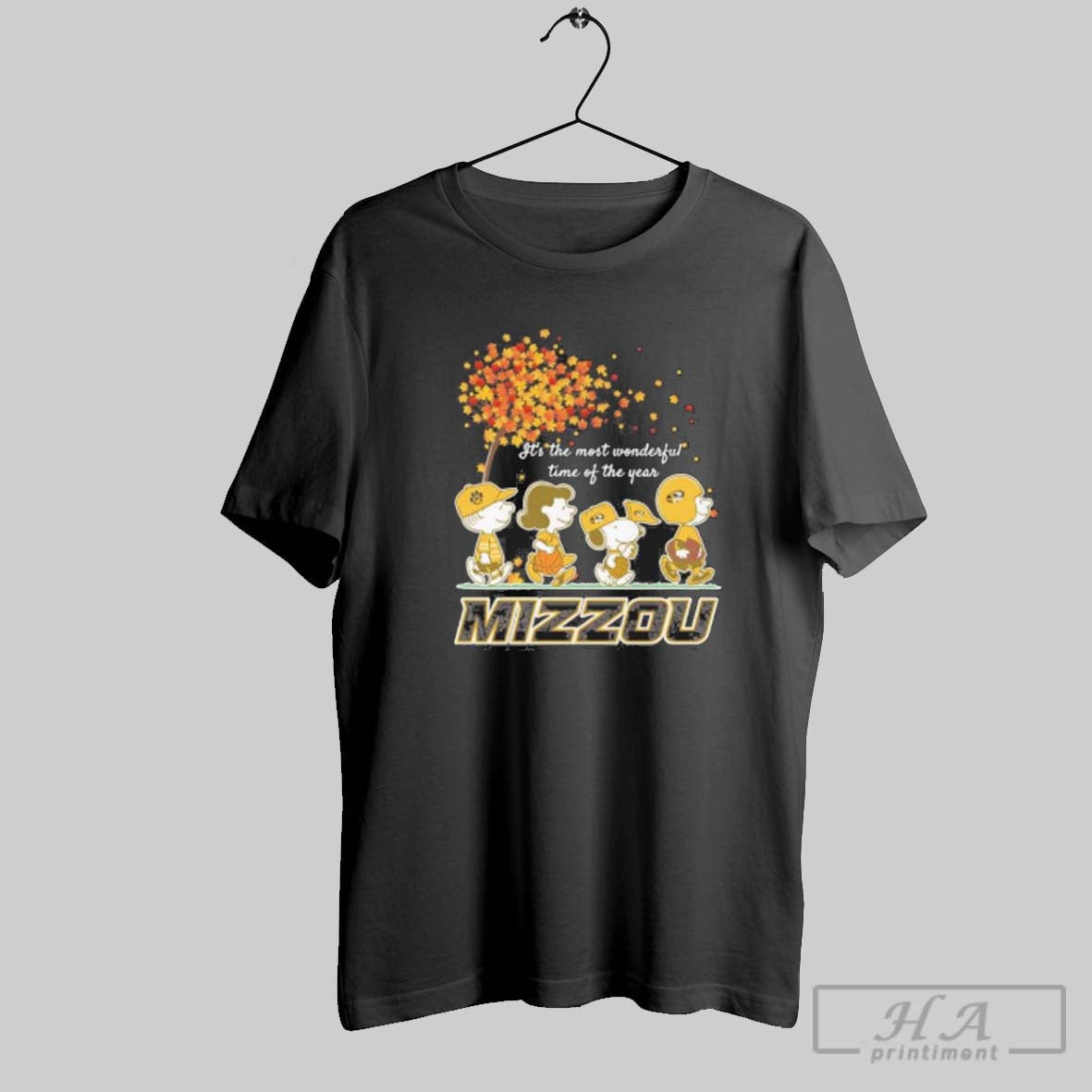 Official Mizzou Tigers And Peanuts Character Its The Most Wonderful Time Of The Year Tee