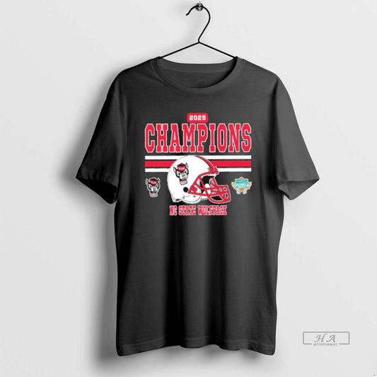 Official Nc State Wolfpack 2025 Union Home Mortgage Gasparilla Bowl Champions Helmet T-Shirts, Hoodie, Sweatshirt