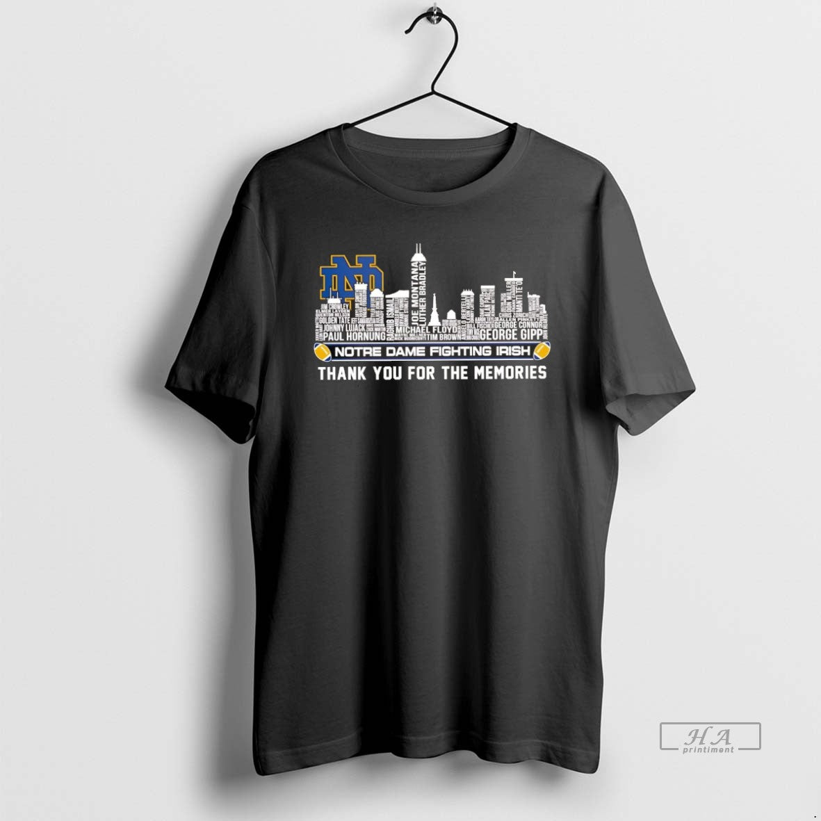 Official Notre Dame Fighting Irish City Players Names Thank You For The Memories Chriast T-Shirts, Hoodie, Sweatshirt