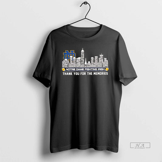 Official Notre Dame Fighting Irish City Players Names Thank You For The Memories Chriast T-Shirts, Hoodie, Sweatshirt
