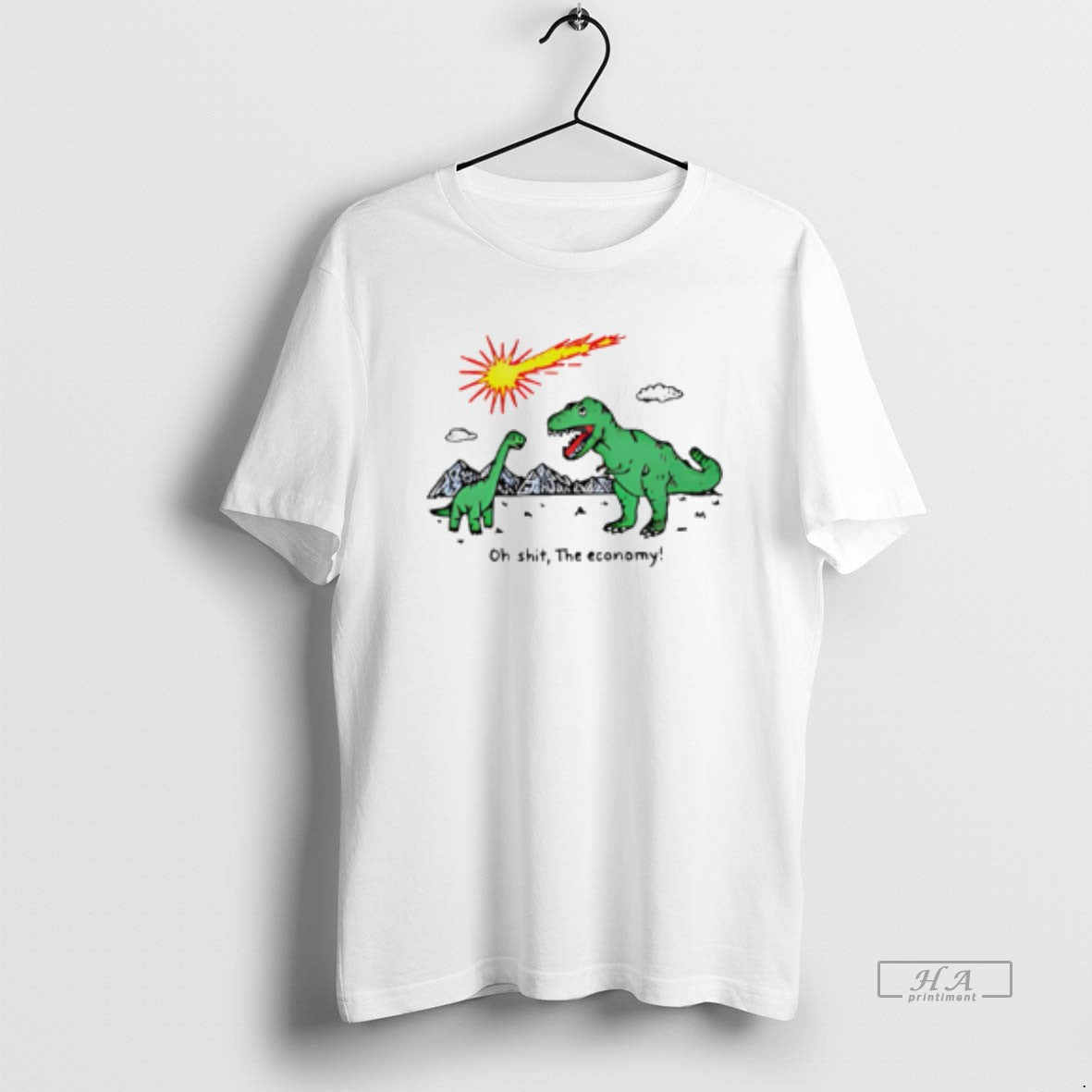 Official Oh Shit The Economy Extinct Dinosaurs Meme T-Shirts, Hoodie, Sweatshirt | WearSparks.com