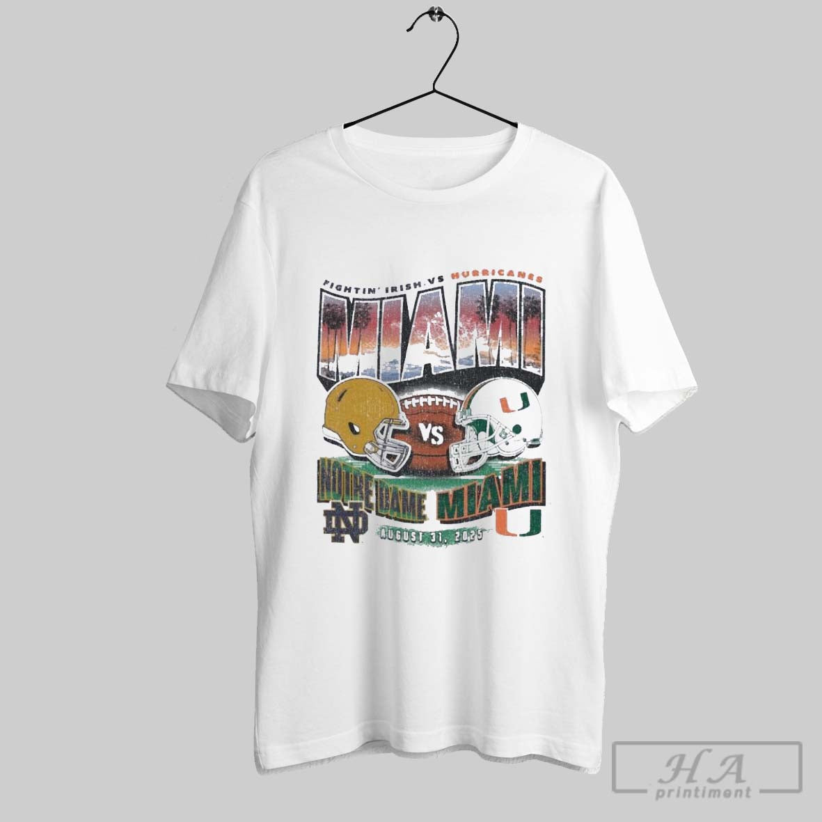 Official Retro Miami 2025 Gameday Notre Dame Vs Miami Football