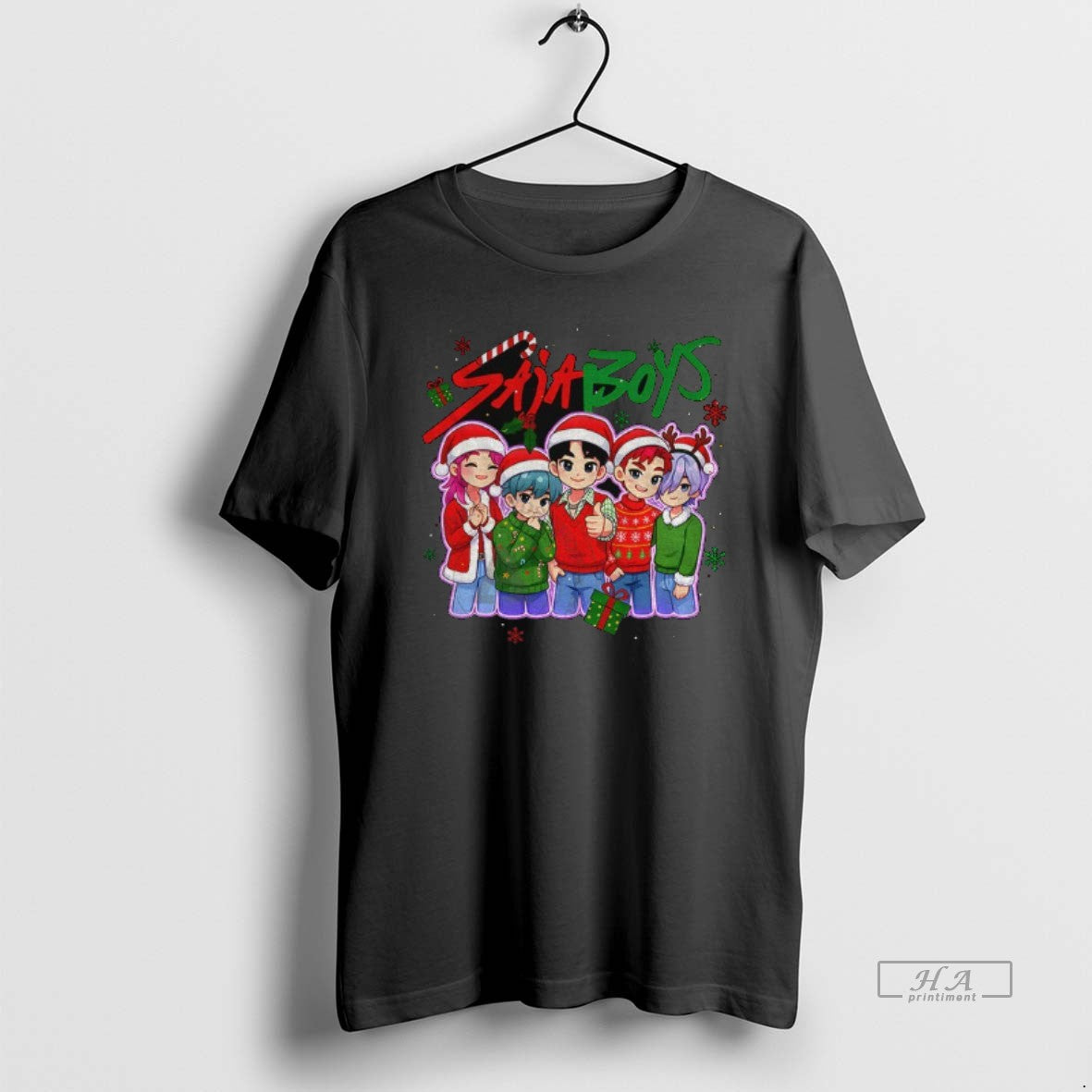 Official Saja Boys Cartoon Kpop Santa Hats Clipart Merry Christmas T-Shirts, Hoodie, Sweatshirt | WearSparks.com