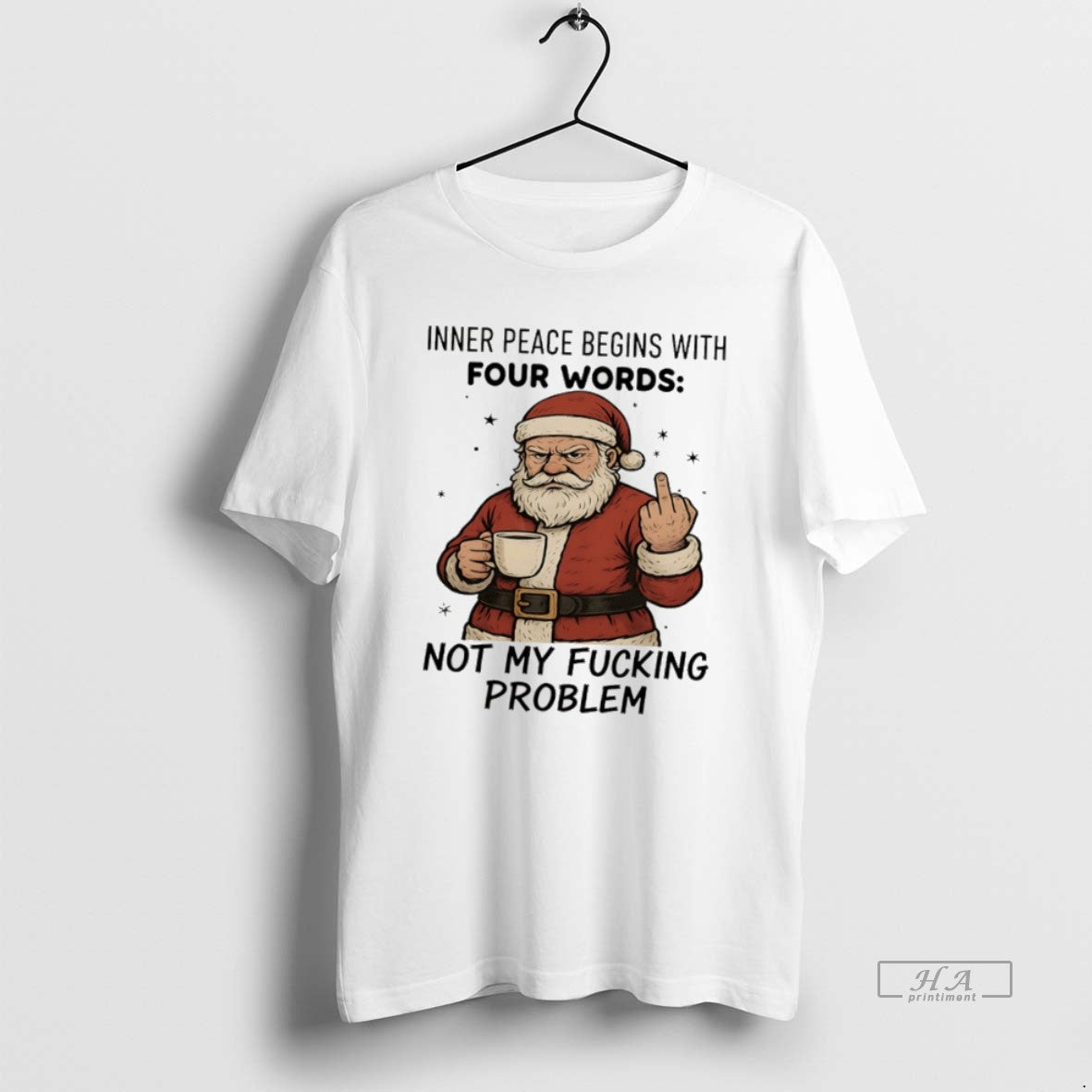 Official Santa Claus Inner Peace Begins With Four Words Not My Fucking Problem T-Shirts, Hoodie, Sweatshirt | WearSparks.com