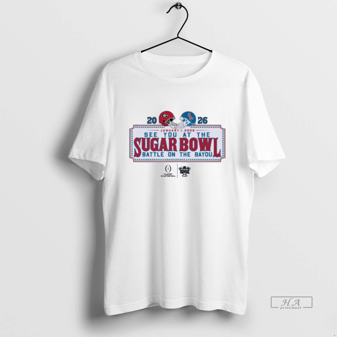 Official See You At The Sugar Bowl Dueling Helmet 2026 Georgia Vs Ole Miss T-Shirts, Hoodie, Sweatshirt | WearSparks.com