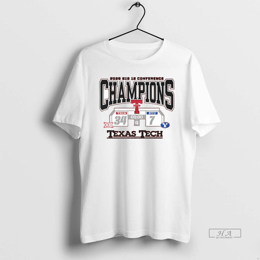 Official Texas Tech Red Raiders Vs Byu Cougars Big 12 Conference Champions Score 2025 T-Shirts, Hoodie, Sweatshirt