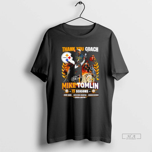 Official Thank You Coach Mike Tomlin 19 Seasons 2007 2025 T-Shirts, Hoodie, Sweatshirt | WearSparks.com