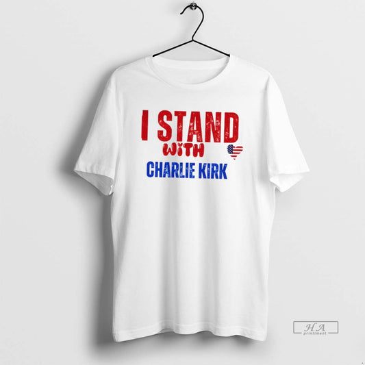 Official Trendy I Stand With Charlie Kirk Vintage College Political