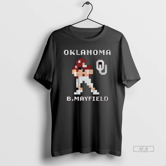 Official Trendy Oklahoma Football Baker Mayfield Retro Baller Long Sleve