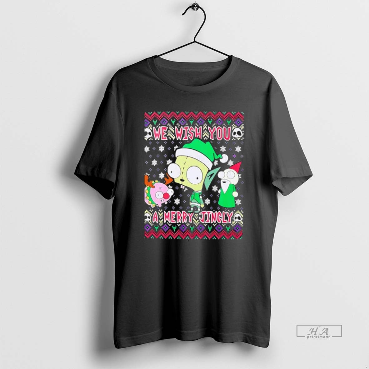 Official We Wish You A Merry Jingly Ugly Christmas Black T-Shirts, Hoodie, Sweatshirt | WearSparks.com