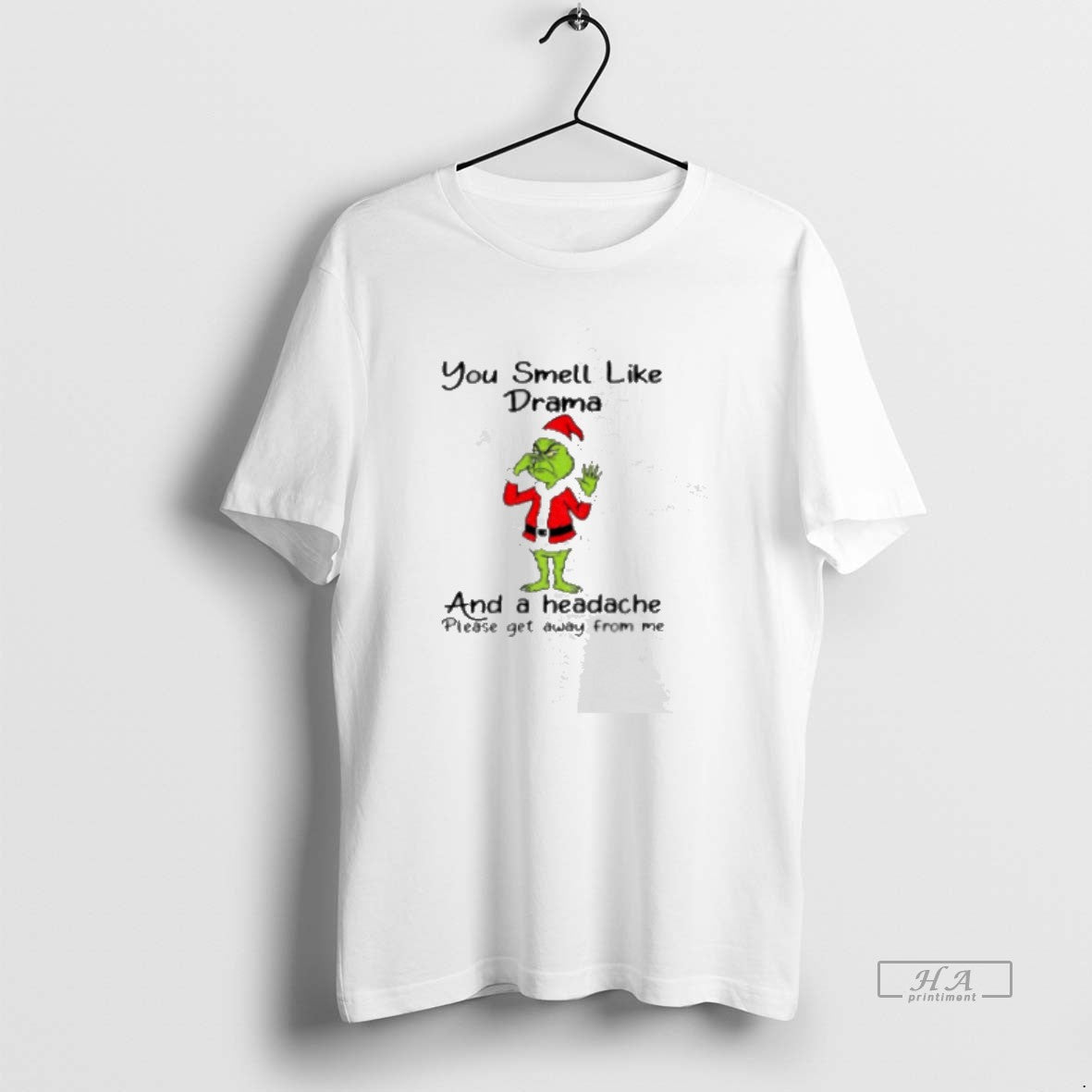 Official Grinch Santa Claus You Smell Like And A Headache Please Get Away From Me T-Shirts, Hoodie, Sweatshirt