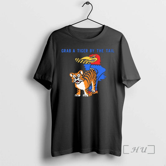 Officials 2025 Grab A Tiger By The Tail Kansas Jayhawks Vs Missouri Tigers Premium T-Shirts, Hoodie, Sweatshirt
