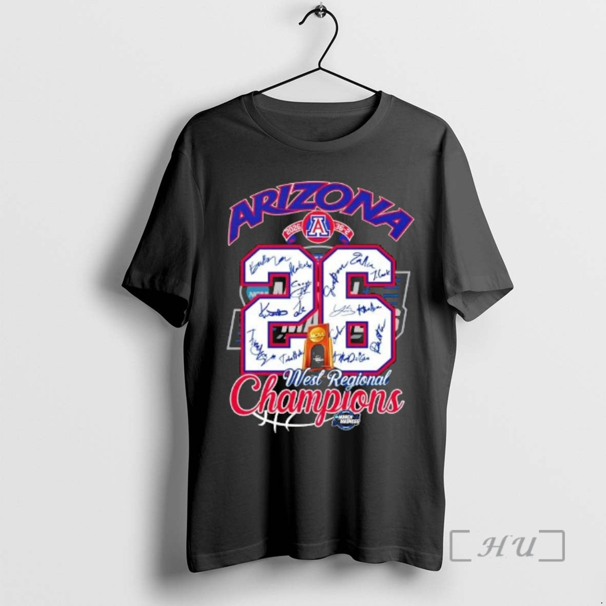 Officials 2026 Arizona Wildcats West Regional Champions March Madness All Signatures Premium T Shirts Sweater