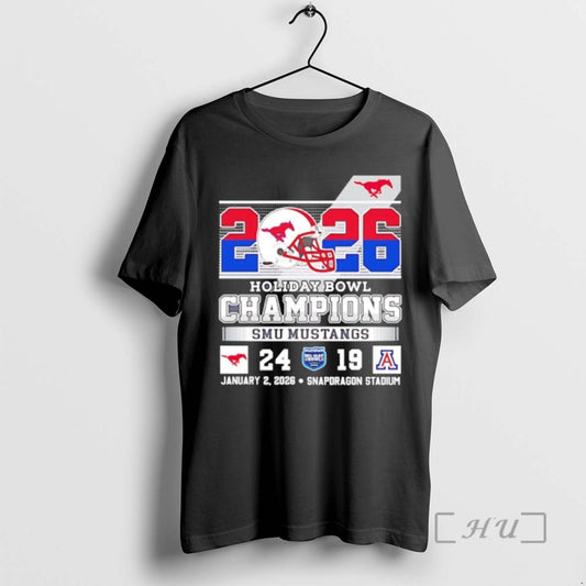 Officials 2026 Holiday Bowl Champions Smu Mustangs Bowl Jan 2 Snapdragon Stadium Premium T Shirts Hoodie, Sweatshirt