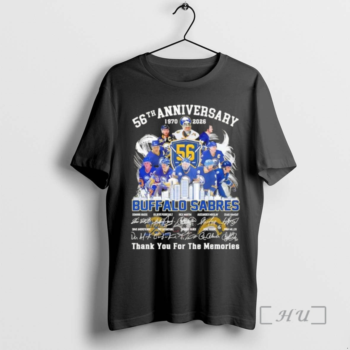 Officials 56th Anniversary 1970 2026 Buffalo Sabres Dominik Hasek And Legends Signatures Premium T Shirts