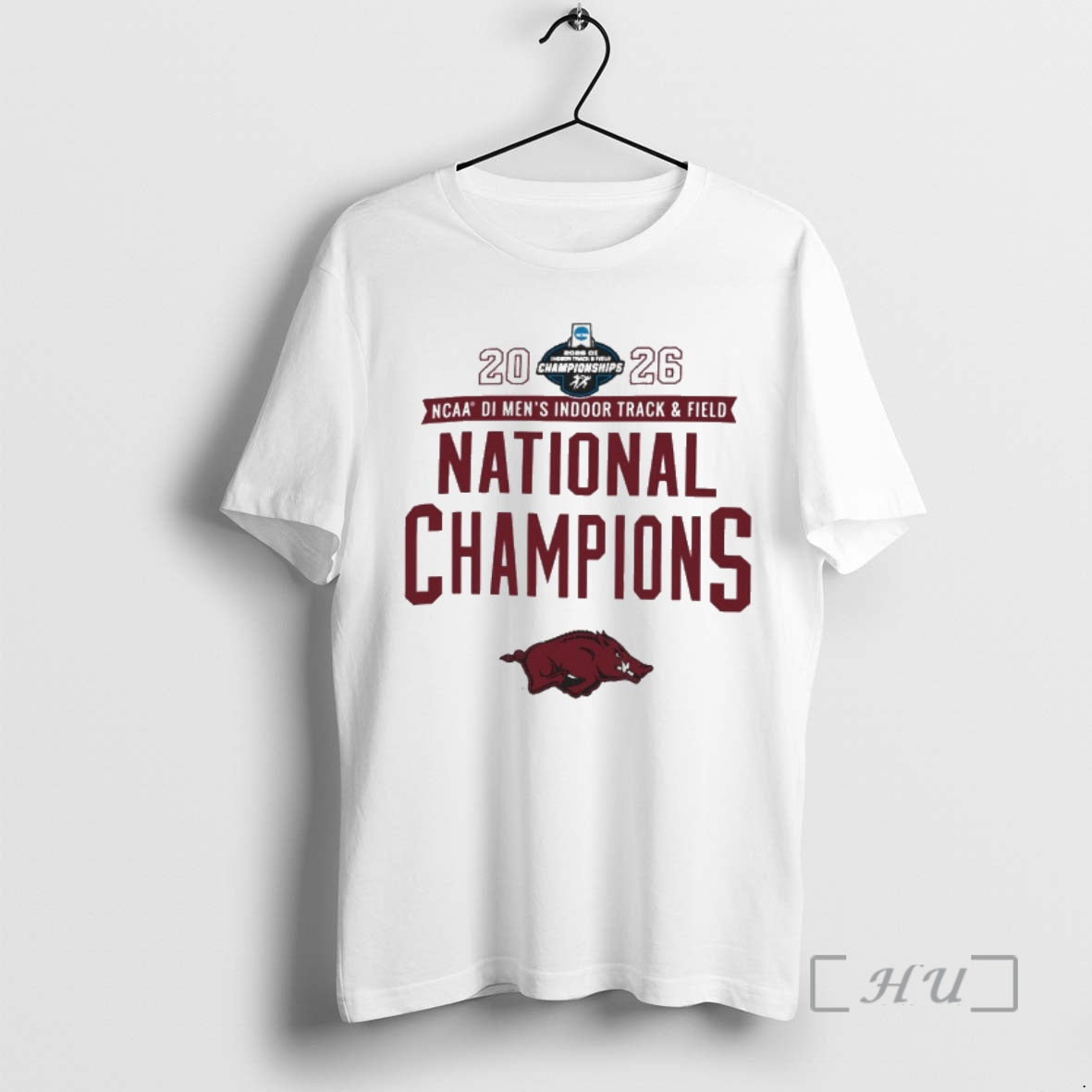 Officials Arkansas Razorbacks 2026 Ncaa Di Mens Indoor Track Field National Champions Premium T Shirts