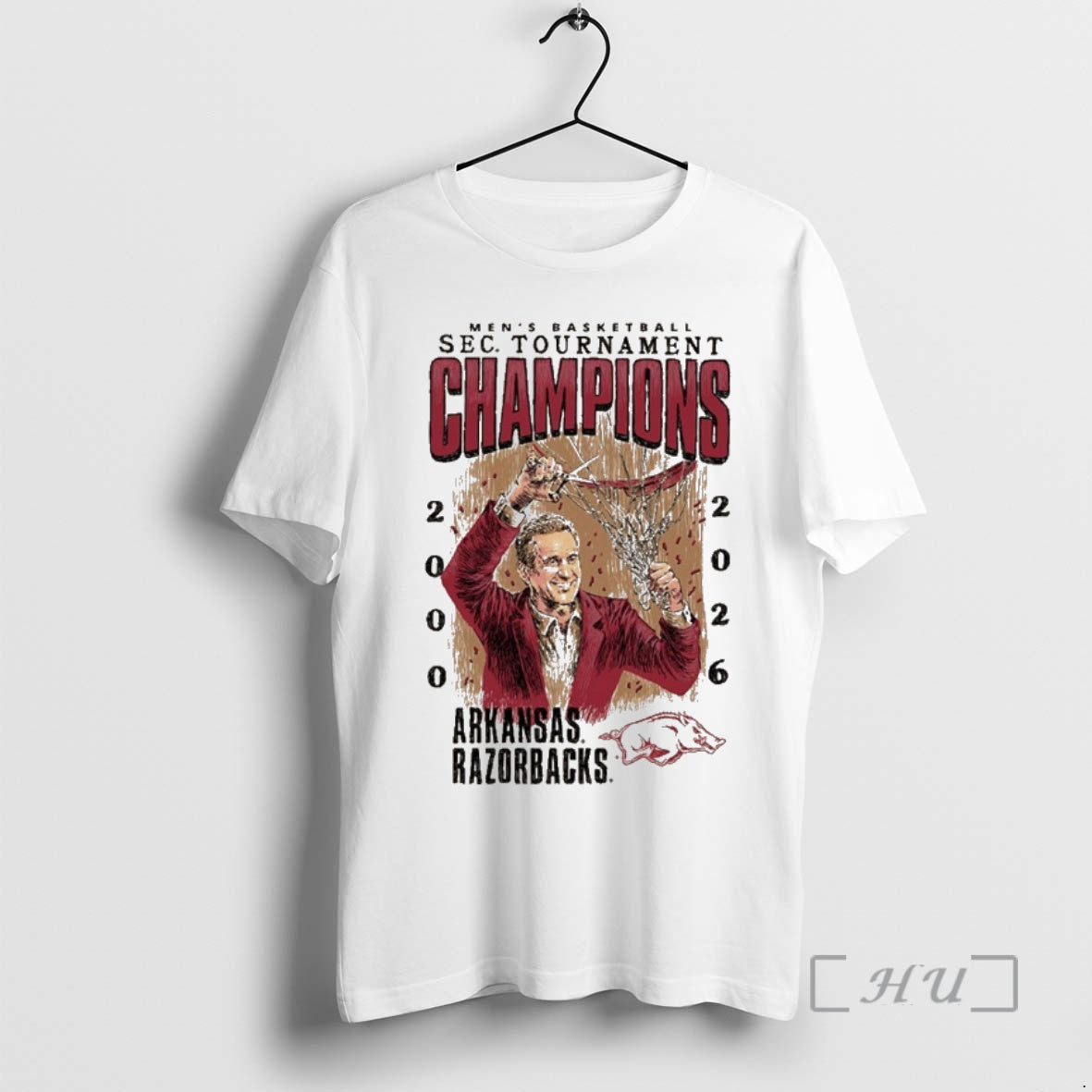 Officials Arkansas Razorbacks Coach Cal Mens Basketball Sec Tournament Champions 2026 Premium T Shirts Sweater