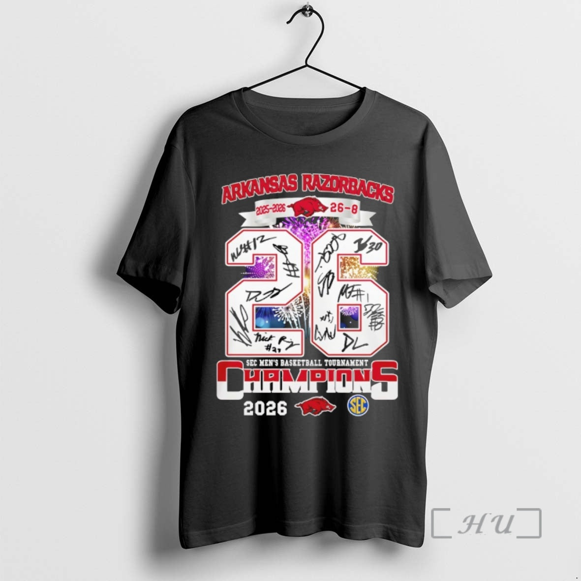 Officials Arkansas Razorbacks Sec Mens Basketball Tournament Champions 2026 Signatures