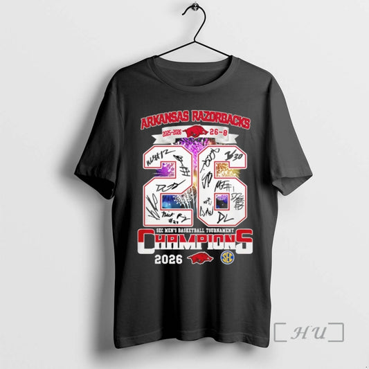 Officials Arkansas Razorbacks Sec Mens Basketball Tournament Champions 2026 Signatures