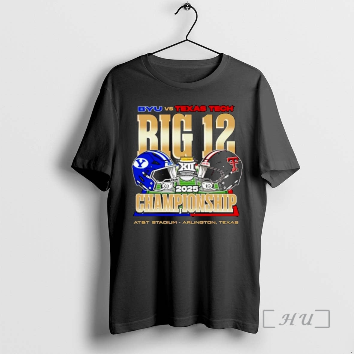 Officials Byu Cougars Vs Texas Tech Red Raiders 2025 Big 12 Football Championship Helmets Ornaments T-Shirts, Hoodie,...