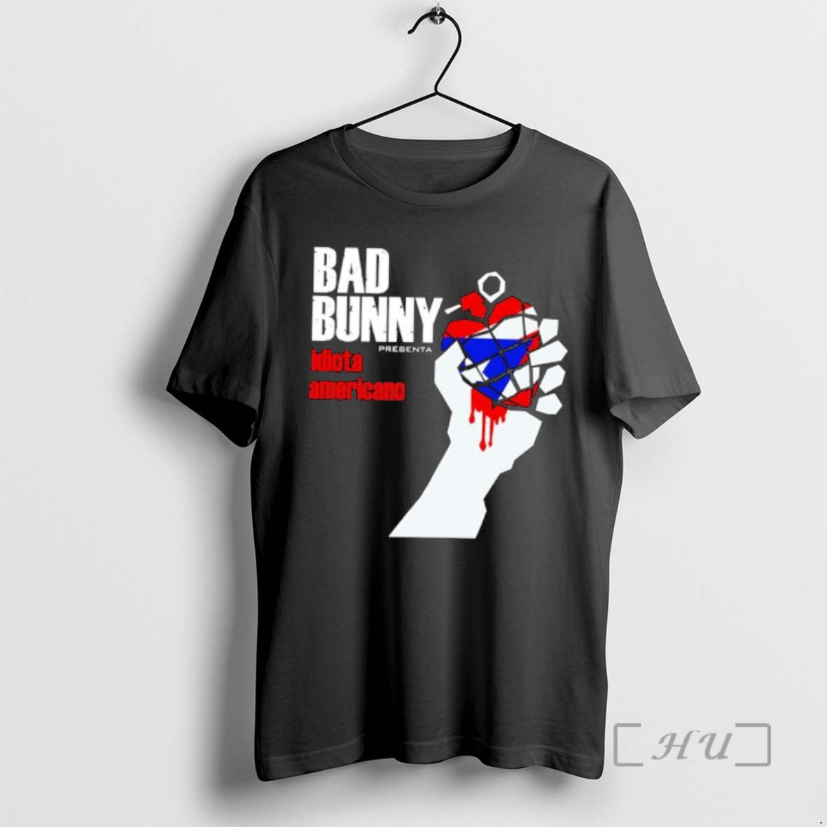 Officials Bad Bunny American Idiot Puerto Rico Flag Grenade Hand T-Shirts, Hoodie, Sweatshirt | WearSparks.com
