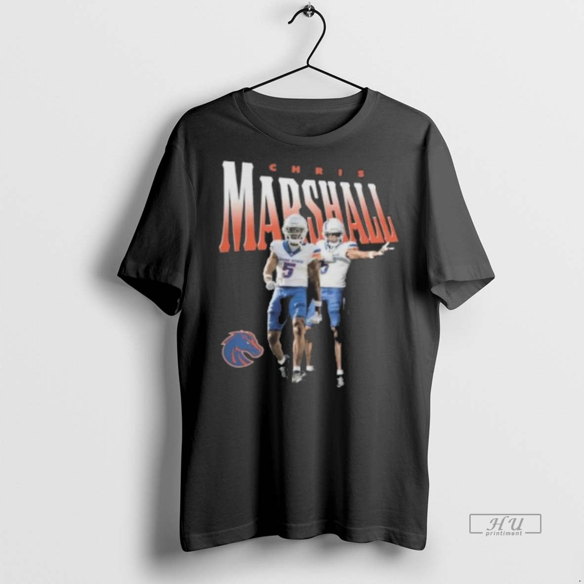 Officials Boise State Broncos Merch Chris Marshall Illustrated Football T Shirt Sweater