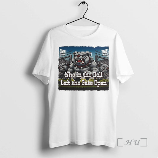 Officials Bulldogs Baseball Who In The Hell Left The Gate Open Christmas Christmas Premium T-Shirts, Hoodie, Sweatshirt