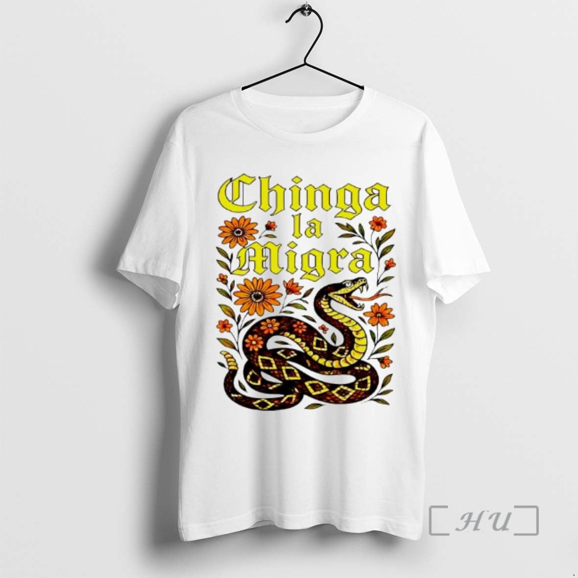 Officials Chinga La Migra Fuck The Border Patrol Snake And Floral Premium T Shirts Sweater Hoodie, Sweatshirt