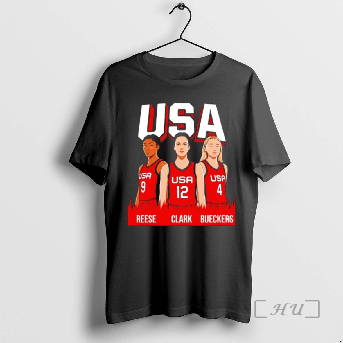 Officials Clark Reese Bueckers 2026 Team Women Basketball Usa Caricature