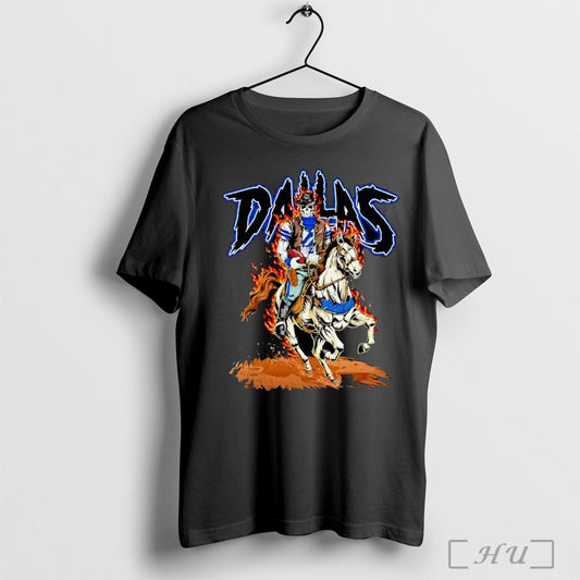 Officials Dallas Cowboys Skeleton Cowboy Riding A Horse T Shirt