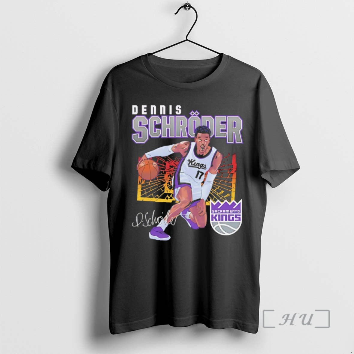 Officials Dennis Schroder Sacramento Kings Player Signature Shattered T-Shirts, Hoodie, Sweatshirt | WearSparks.com