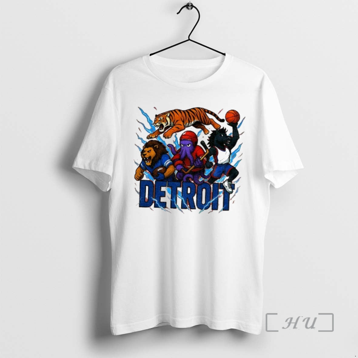 Officials Detroit Sports Team Mascots Detroit Lions Tigers Red Wings Pistons Premium T Shirts Sweater Hoodie, Sweatshirt