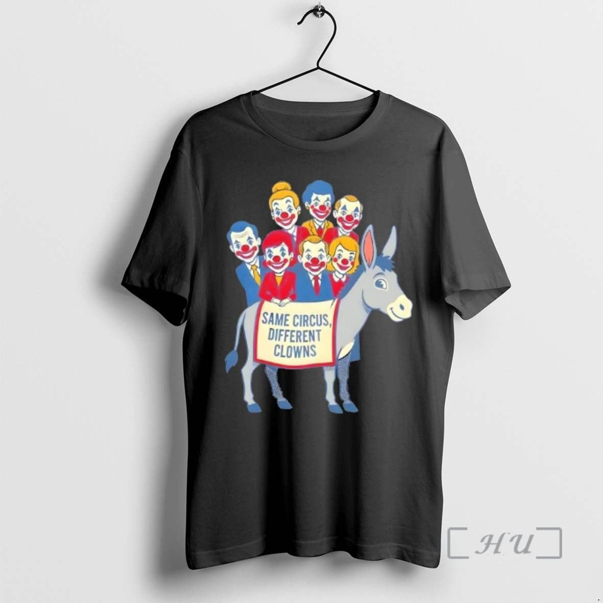 Officials Donkey Same Circus Different Clowns Cartoon