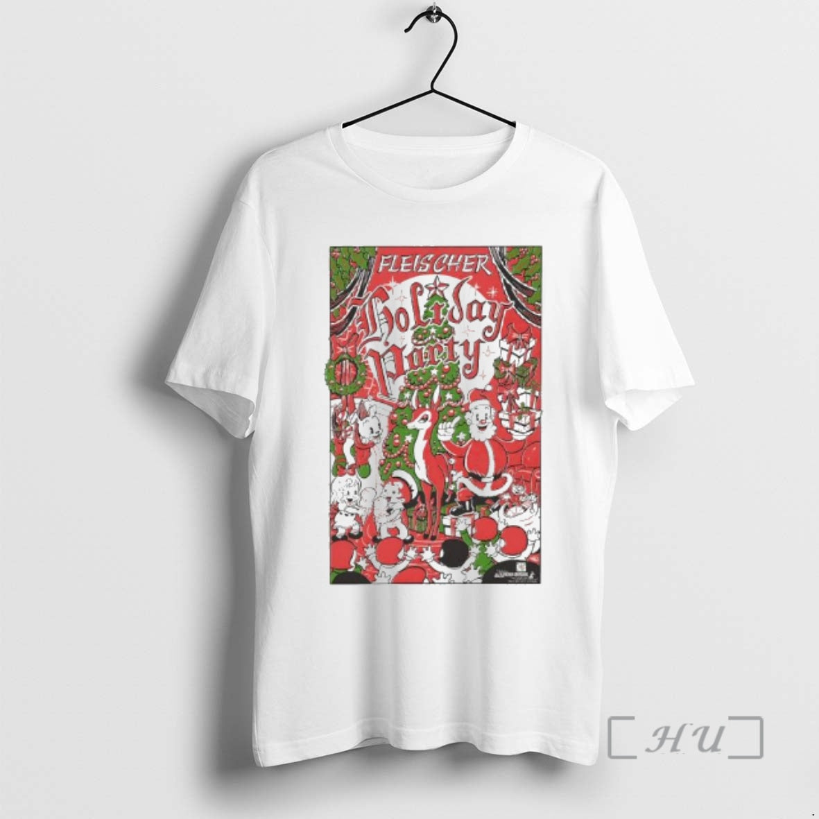 Officials Fleischer Holiday Party Christmas Rudolph The Red Nosed Reindeer Santa Graphic Premium T Shirts Hoodie, Sweatshirt
