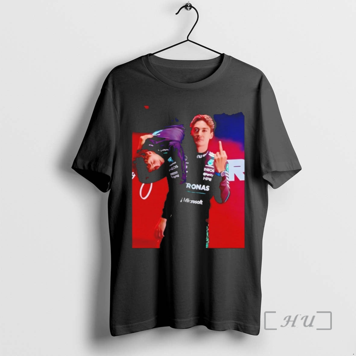 Officials George Russell Middle Finger Mercedes Amg Petronas F1 Photo Vintage Premium T Shirts Sweater
