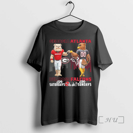 Officials Georgia Bulldogs On Saturday And Atlanta Falcons On Sundays Mascot Premium T Shirts Sweater Hoodie, Sweatshirt