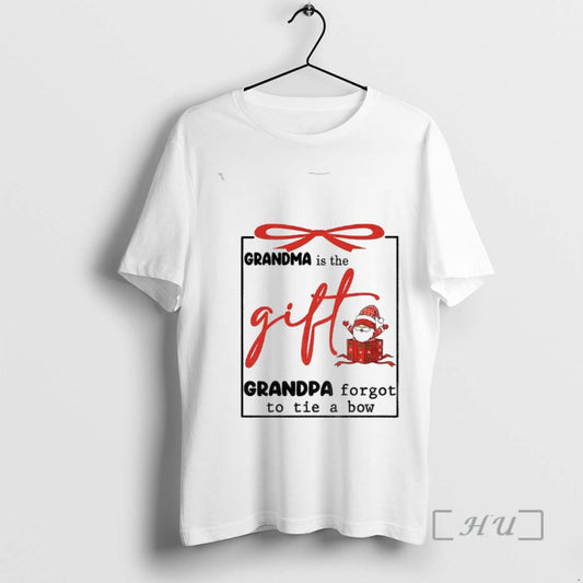 Officials Gnome Grandma Is The Gift Grandpa Forgot To Tie A Bow Christmas Premium T-Shirts, Hoodie, Sweatshirt