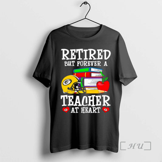Officials Green Bay Packers Retired But Forever A Teacher At Heart Premium T Shirts Sweater