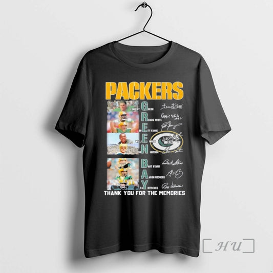 Officials Green Bay Packers Names Players Thank You For The Memories Signatures Premium T Shirts Hoodie, Sweatshirt